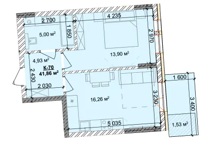 ЖК Silver Hill — 41.9 м²