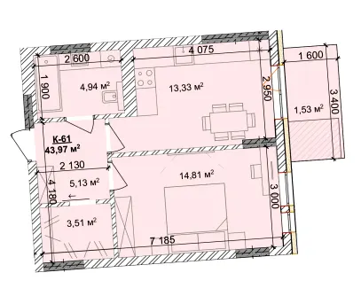 ЖК Silver Hill — 44 м²