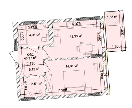 ЖК Silver Hill — 44 м²