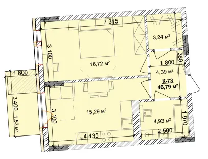 ЖК Silver Hill — 46.8 м²