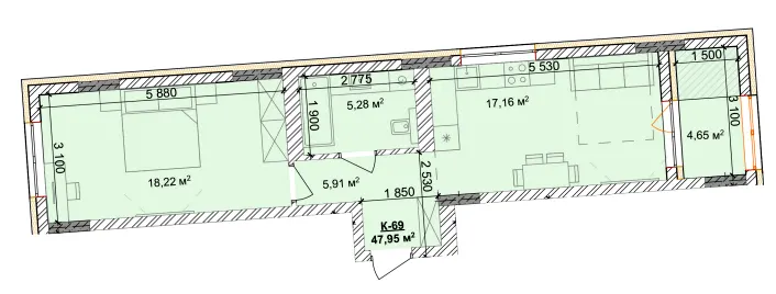 ЖК Silver Hill — 48 м²