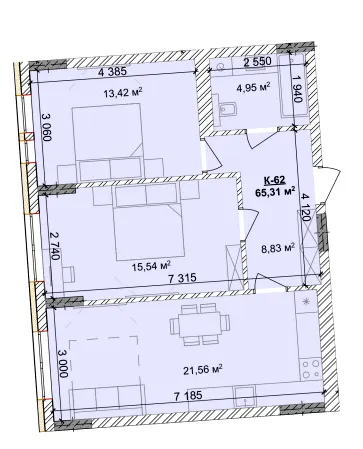 ЖК Silver Hill — 65.3 м²
