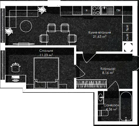 ЖК Лазенський Дім — 45.4 м²