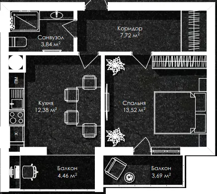ЖК Лазенський Дім — 45.6 м²