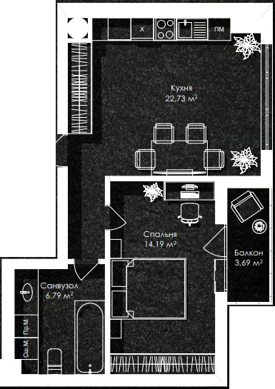 ЖК Лазенський Дім — 47.4 м²