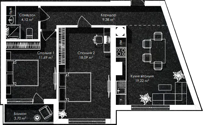 ЖК Лазенський Дім — 66.2 м²