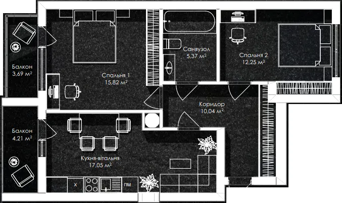 ЖК Лазенський Дім — 68.4 м²
