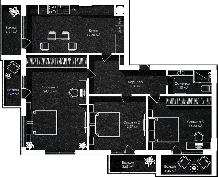 ЖК Лазенський Дім — 101.1 м²