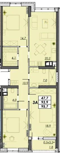 3-кімнатна квартира, 96 м², Овідіопольська дорога, 3, Одеса — фото 1