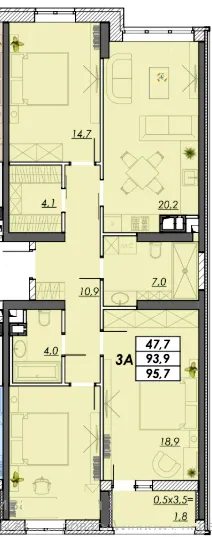 3-комнатная квартира, 96 м², Овідіопольська дорога, 3, Одесса