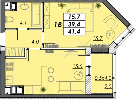 1-кімнатна квартира, 41 м², Овідіопольська дорога, 3, Одеса