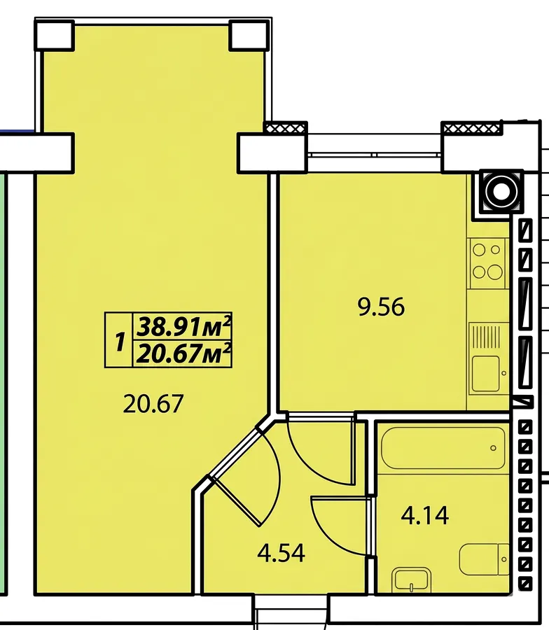 ЖК Сафрон — 38.9 м²