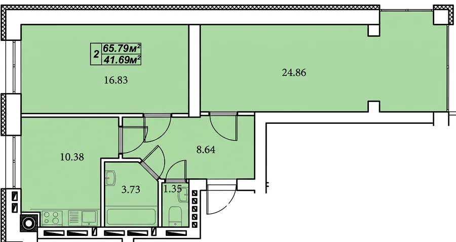 ЖК Сафрон — 65.8 м²
