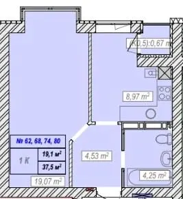 ЖК Новий Хотів — 37.5 м²