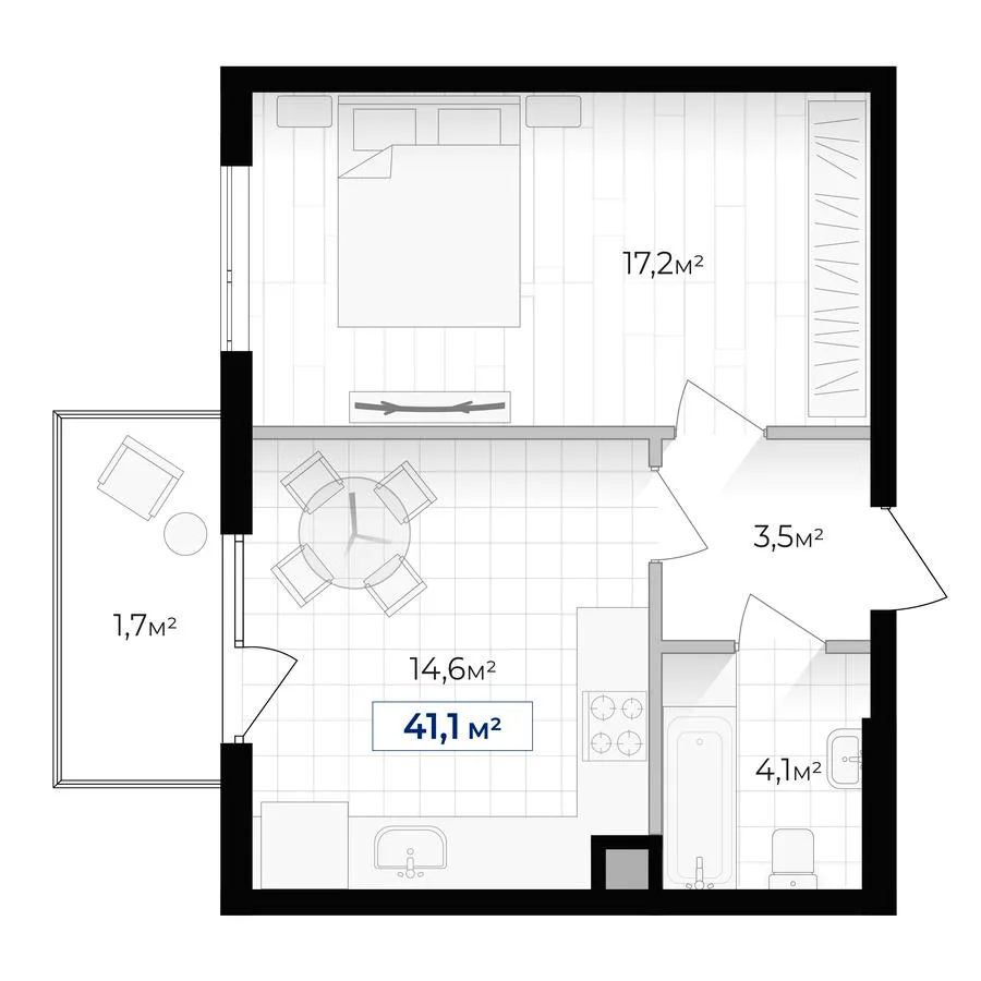 1-комнатная квартира, 41 м², вул. Коновальця/ вул. Левинського, Ивано-Франковск — фото 1