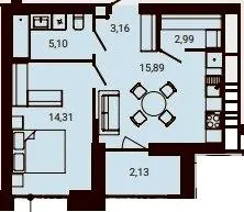 ЖК Nobl — 43.6 м²