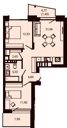 ЖК Nobl — 63.8 м²