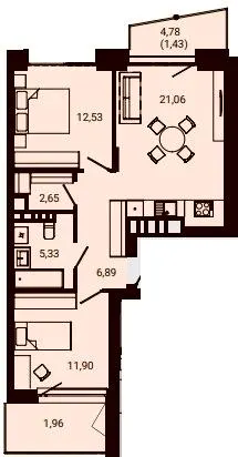 ЖК Nobl — 63.8 м²