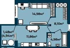 1-кімнатна квартира, 41 м², вул. Соборна 140А, Софіївська Борщагівка — фото 1