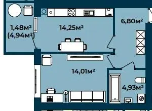 ЖК Європейські Липки — 41.5 м²