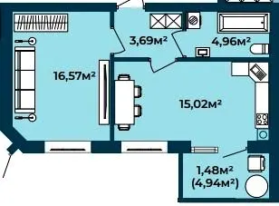ЖК Європейські Липки — 41.7 м²