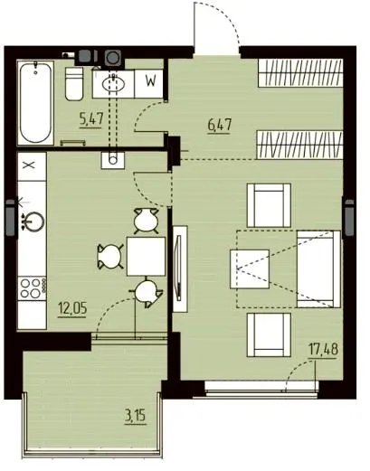 ЖК Wellness Park — 44.6 м²