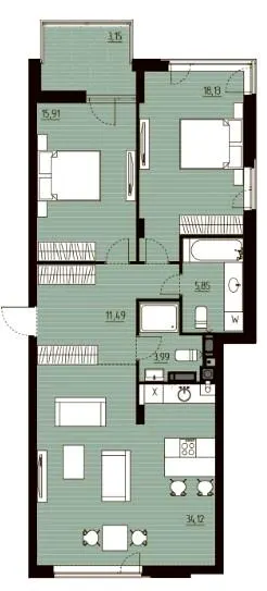 ЖК Wellness Park — 92.6 м²