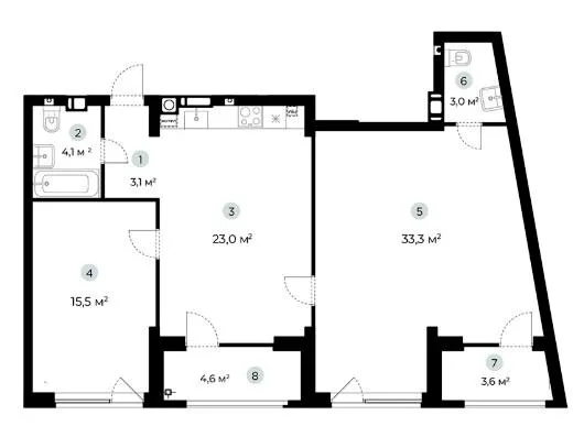 2-кімнатна квартира, 86 м², вул. Охотничья, 5-17, Гостомель — фото 1