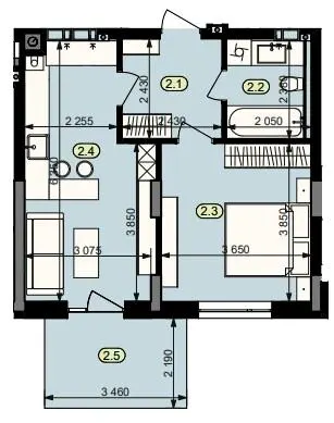 ЖК Статус Парк — 44.8 м²