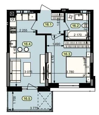 1-кімнатна квартира, 43 м², вул. Ясна, 49, Брюховичі — фото 1