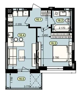 ЖК Статус Парк — 43.3 м²