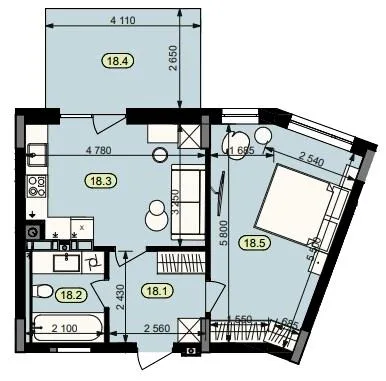 1-кімнатна квартира, 48 м², вул. Ясна, 49, Брюховичі — фото 1