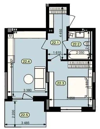 ЖК Статус Парк — 46.1 м²