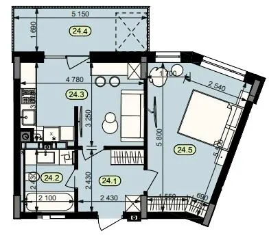 ЖК Статус Парк — 46.7 м²