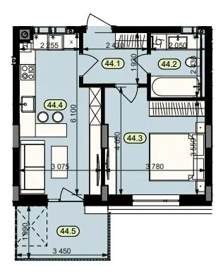 ЖК Статус Парк — 42.4 м²