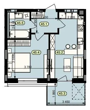 ЖК Статус Парк — 42.4 м²