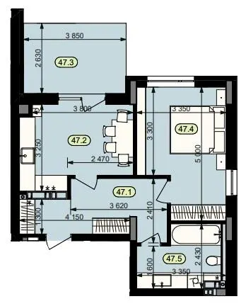 ЖК Статус Парк — 46.9 м²
