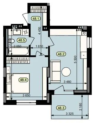 ЖК Статус Парк — 46.6 м²