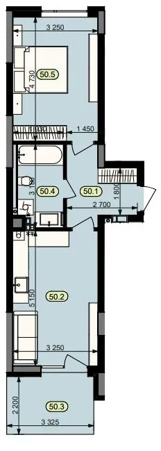 1-комнатная квартира, 47 м², вул. Ясна, 49, Брюховичи — фото 1