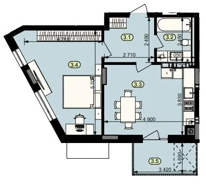 ЖК Статус Парк — 50.9 м²