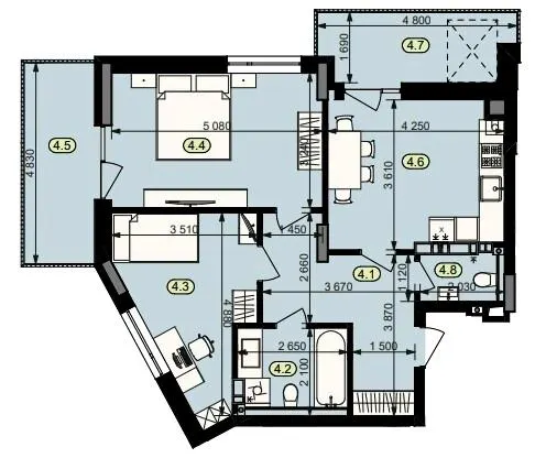 ЖК Статус Парк — 66.4 м²