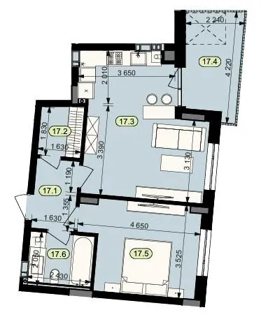 ЖК Статус Парк — 52 м²