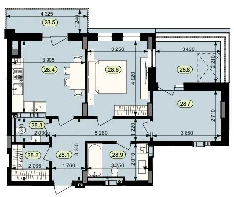 ЖК Статус Парк — 64.9 м²