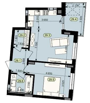 1-комнатная квартира, 52 м², вул. Ясна, 49, Брюховичи — фото 1