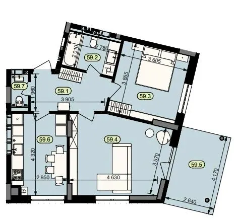 ЖК Статус Парк — 65.2 м²