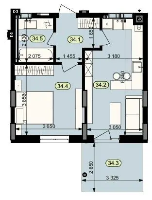ЖК Статус Парк — 45 м²