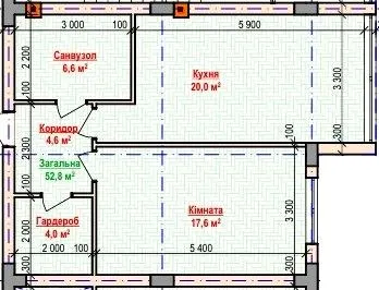 ЖК Атмосфера 2 — 52.8 м²