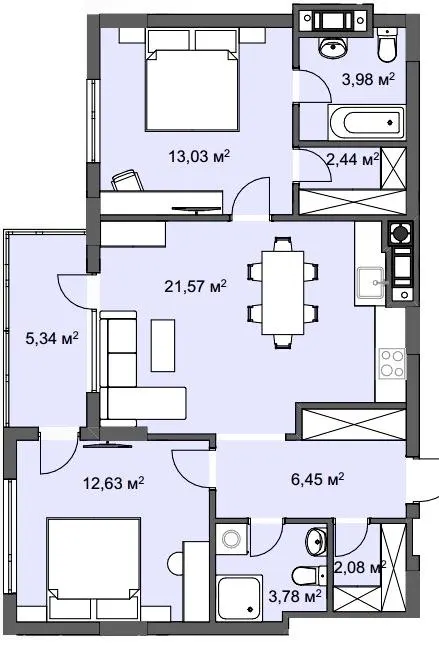 ЖК CLEVER CITY — 71.3 м²