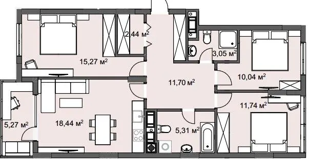 ЖК CLEVER CITY — 83.3 м²