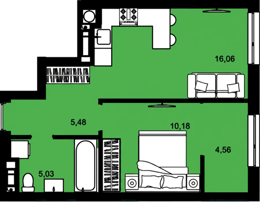ЖК CONTINENT MODERN — 41.3 м²